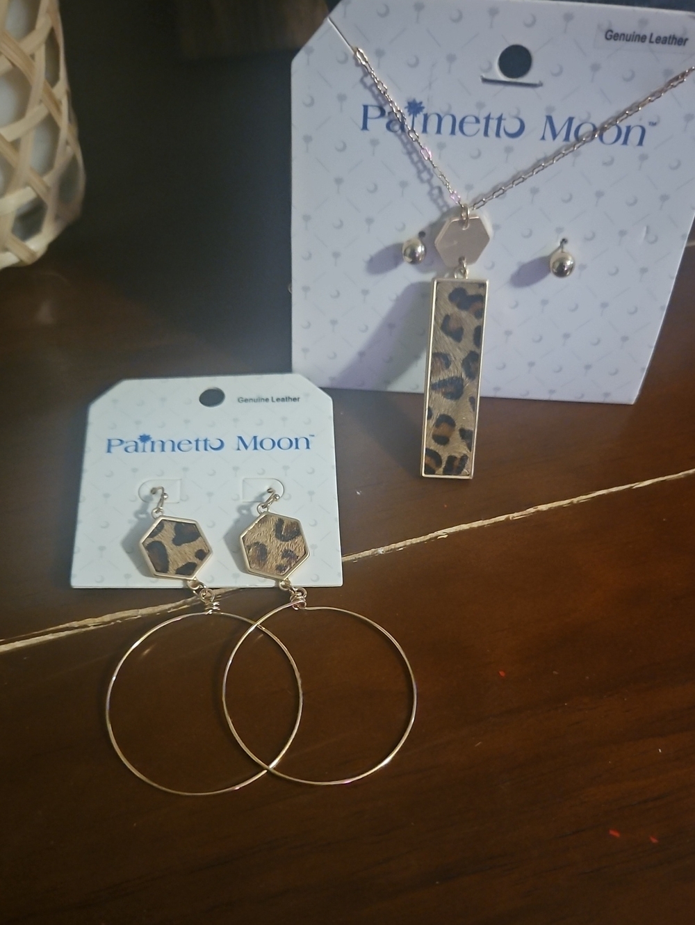 Gold-Tone Leopard Hoop Earrings — Brown Leopard Print